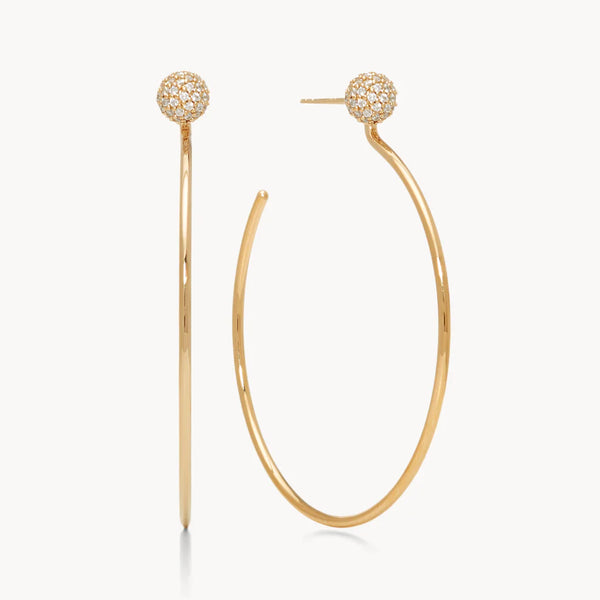 XL PAVE BALL HOOPS BY HILLBERG