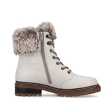WHITE LACE UP BOOT WITH FUR BY REMONTE  D0B74u