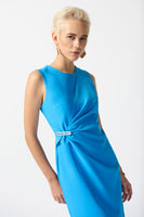 LUX TWILL SLEEVELESS SHEATH DRESS 242151