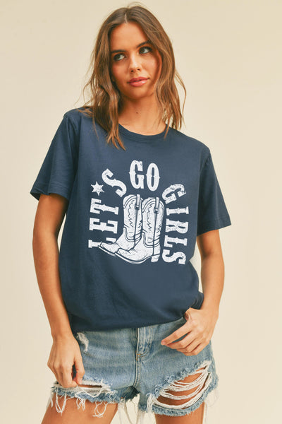 LETS GO GIRL BOOTS GRAPHIC TEE ST1002
