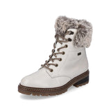 WHITE LACE UP BOOT WITH FUR BY REMONTE  D0B74u