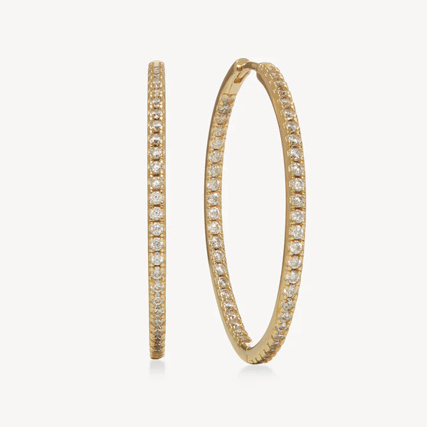 PAVE HOOP EARRINGS BY HILLBERG