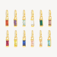 HILLBERG AND BERK BAGUETTE BIRTHSTONE CHARM